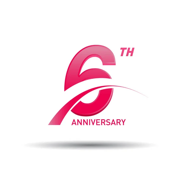 Years Red Anniversary Logo White Background — Stock Vector