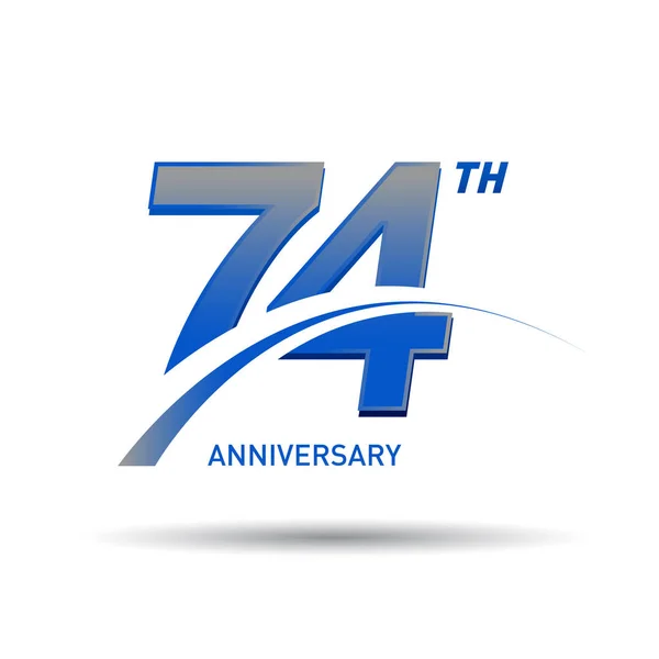 Logo Años Aniversario Azul Sobre Fondo Blanco — Archivo Imágenes Vectoriales