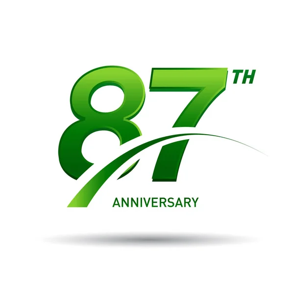 Logo Aniversario Verde Años Sobre Fondo Blanco — Archivo Imágenes Vectoriales