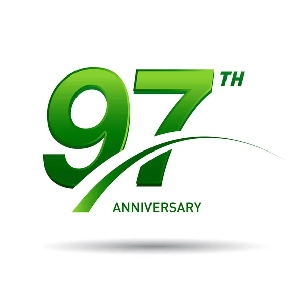 Χρόνια Πράσινο Λογότυπο Της 50Ής Επετείου Λευκό Φόντο — Διανυσματικό Αρχείο