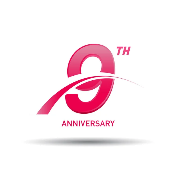 Ans Logo Anniversaire Rouge Sur Fond Blanc — Image vectorielle