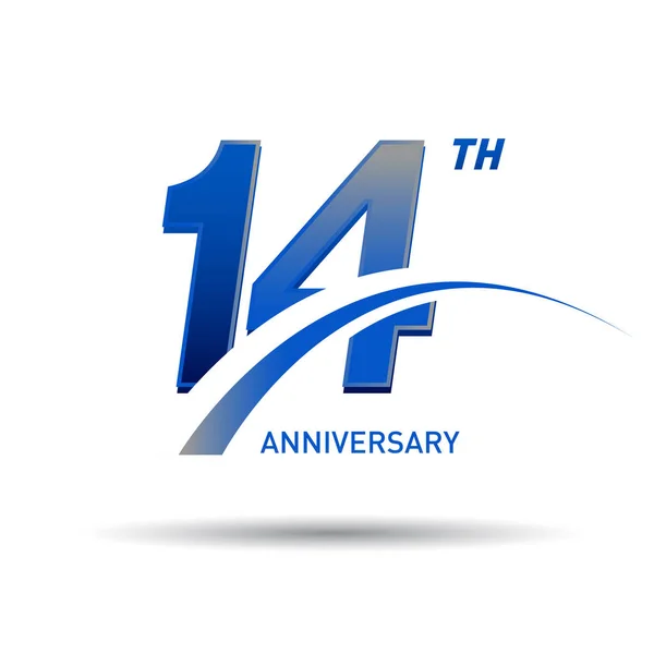 Logo Aniversario Azul Años Sobre Fondo Blanco — Archivo Imágenes Vectoriales