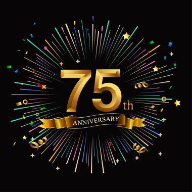 75 yıl altın yıldönümü dekoratif arka plan
