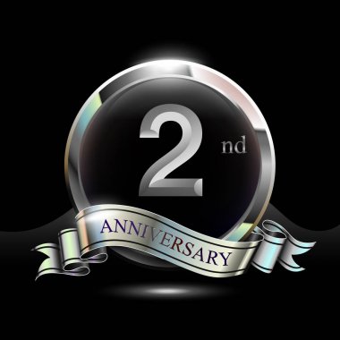 2 yıl yıldönümü dekoratif arka plan gümüş