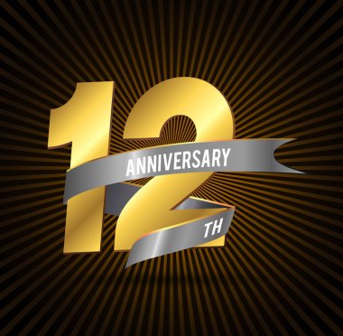 12 yıl yıldönümü dekoratif arka plan