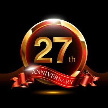 27 yıl yıldönümü dekoratif arka plan