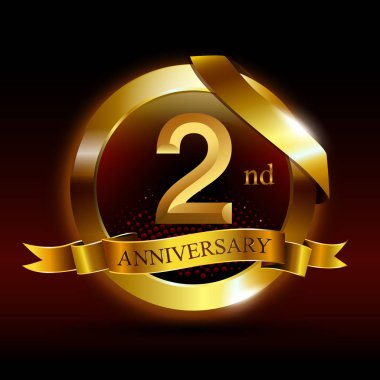 2 yıl yıldönümü dekoratif arka plan