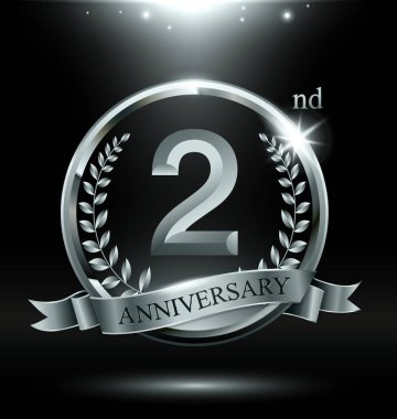 2 yıl yıldönümü dekoratif arka plan