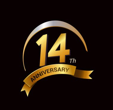 14 yaşındaki altın yıldönümü dekoratif arka plan