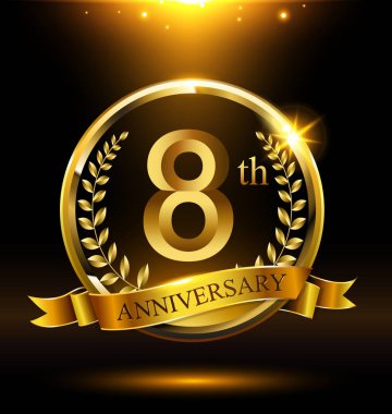 8 yıl yıldönümü dekoratif arka plan