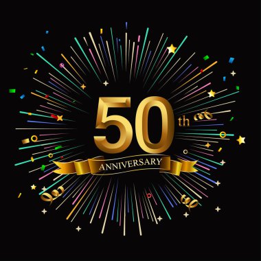 50 yıl altın yıldönümü dekoratif arka plan