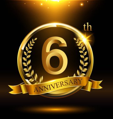 arka plan dekoratif 6 yıl yıldönümü