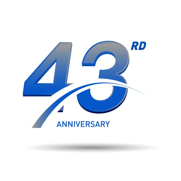 Anos Logotipo Aniversário Azul Fundo Branco —  Vetores de Stock