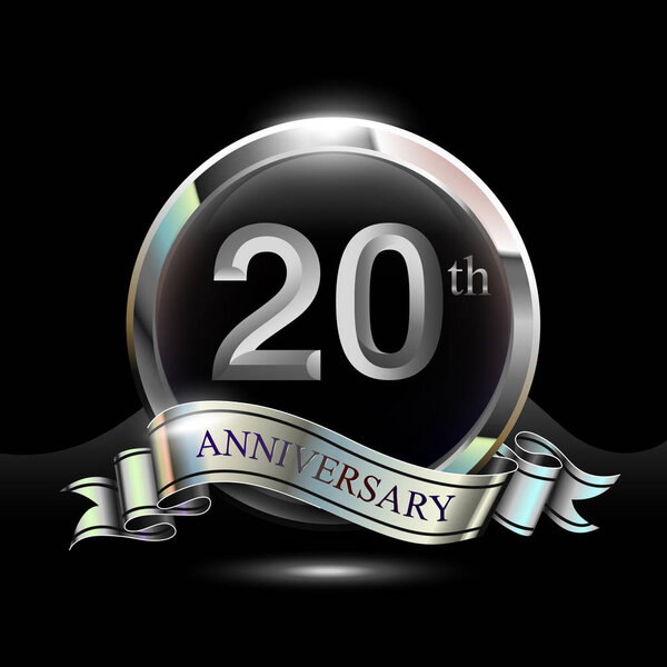 20  years  silver   anniversary decorative background