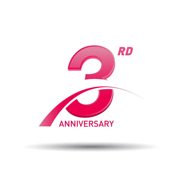 Years Red Anniversary Logo White Background — Stock Vector