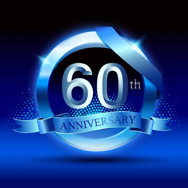 Años Azul Aniversario Decorativo Fondo — Vector de stock