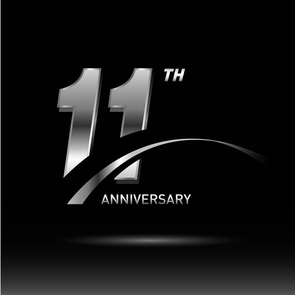 11  years silver  anniversary decorative background