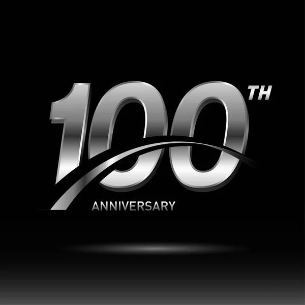 100 Años Plata Aniversario Decorativo Fondo — Vector de stock