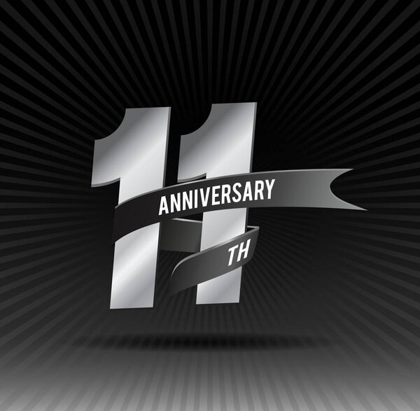  11  years silver  anniversary decorative background