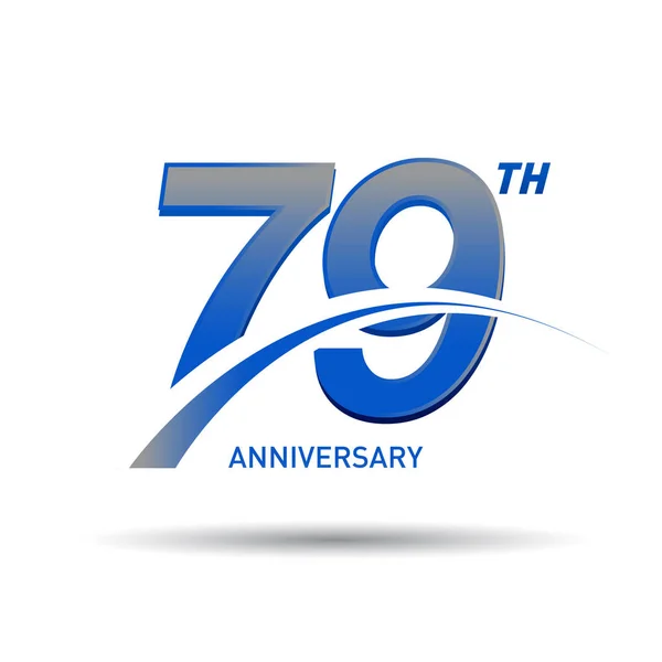 Years Blue Anniversary Logo White Background — Stock Vector