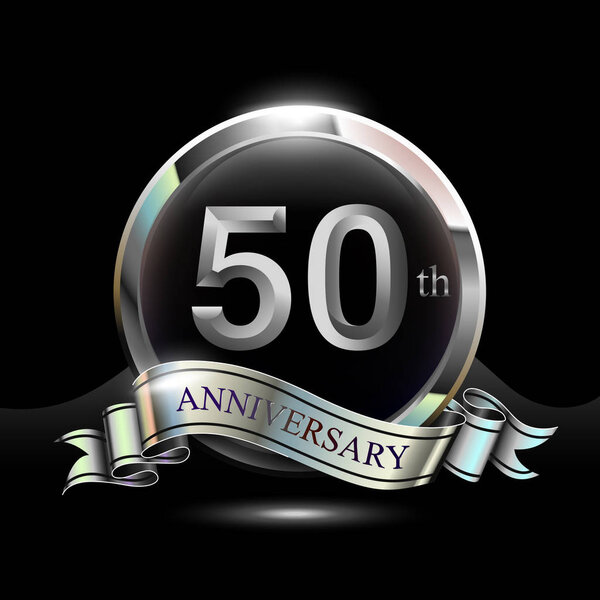 50  years  silver   anniversary decorative background