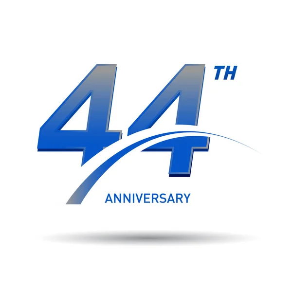 Yıl Yıldönümü Logosu Beyaz Zemin Üzerine Mavi — Stok Vektör