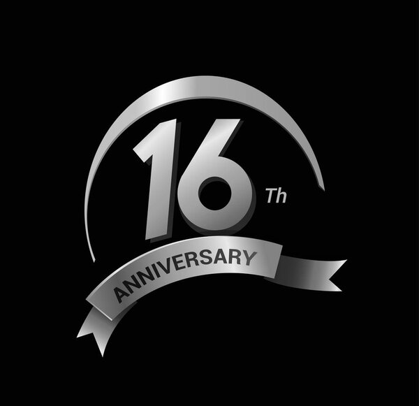 16  years silver  anniversary decorative background