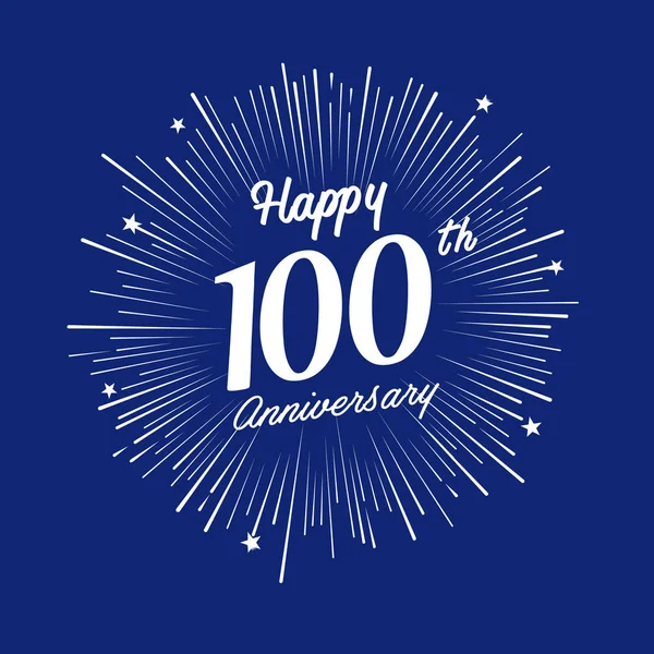 100 Anos Fundo Decorativo Aniversário Azul — Vetor de Stock