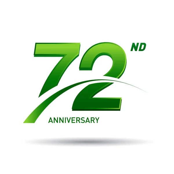 Let Zelené Logo Výročí Bílém Pozadí — Stockový vektor
