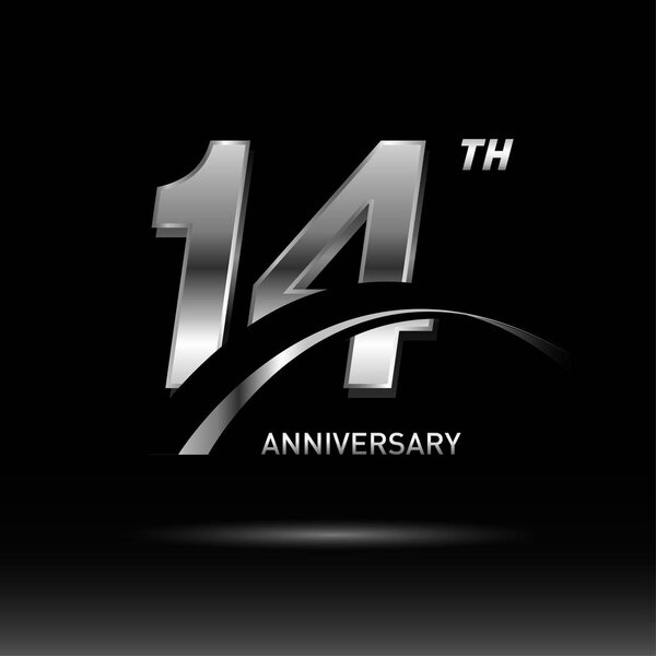 14  years silver  anniversary decorative background