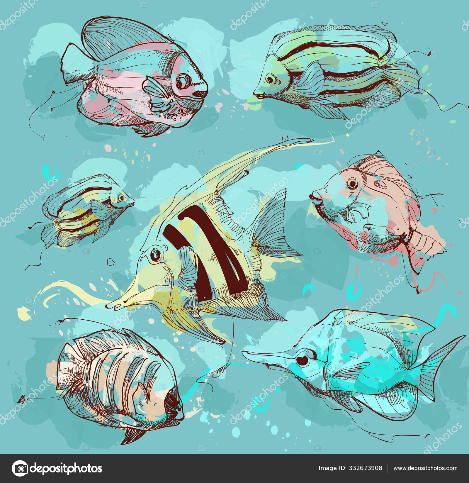 Fish Background Vector Illustration Stock Vector Image by