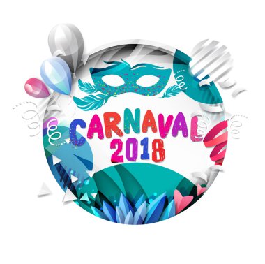 karnaval etiketi, vektör illüstrasyonu 