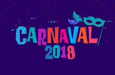 karnaval etiketi, vektör illüstrasyonu 