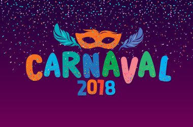 karnaval etiketi, vektör illüstrasyonu 