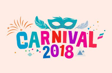 karnaval etiketi, vektör illüstrasyonu 