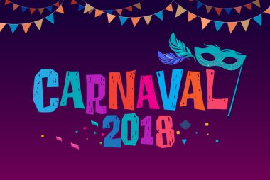 karnaval etiketi, vektör illüstrasyonu 