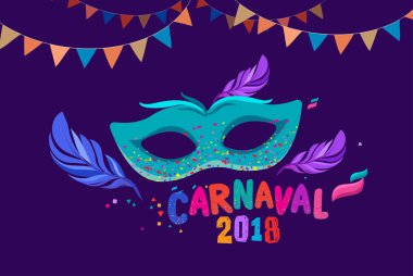 karnaval etiketi, vektör illüstrasyonu 