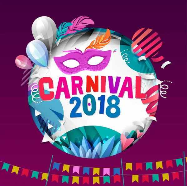 Etiqueta Carnaval Ilustración Vectorial — Vector de stock