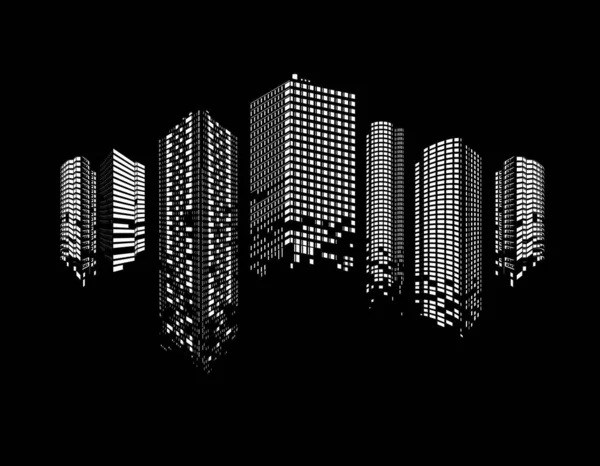 Rascacielos Modernos Ilustración Vectorial — Archivo Imágenes Vectoriales