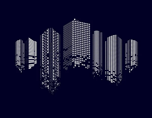 Rascacielos Modernos Ilustración Vectorial — Vector de stock