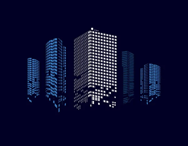 Modern gökdelenler, vektör illüstrasyonu 