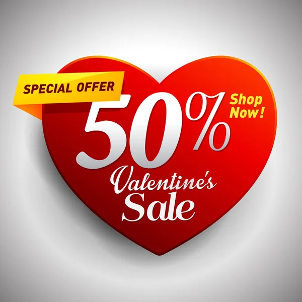 Venta Día San Valentín Etiqueta Vector — Vector de stock