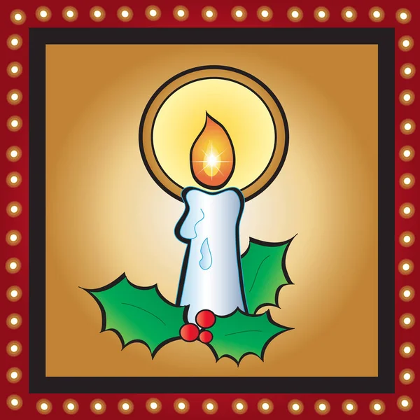 蜡烛圣诞卡片 — 图库照片