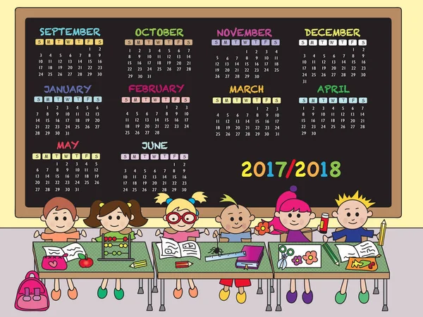 Calendar school 2017 / 2018 — стоковое фото