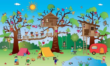 landsacape mutlu çocuklu