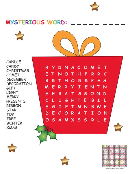 Weihnachten Kreuzworträtsel für Kinder — Stockfoto