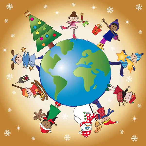 Christmas world kids — Stock Photo, Image