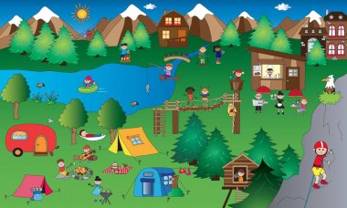 kamp ile dağ manzarası