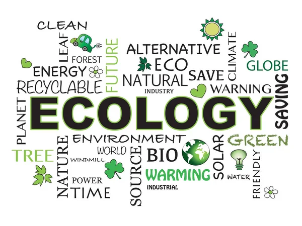 Palavra ecologia — Fotografia de Stock