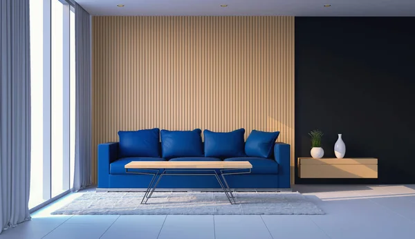 Rendering Interior Modern Living Room — Stock Photo, Image